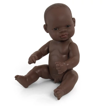 Baba, 32 cm, ruha nélkül, afrikai fiú