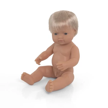 Hajas baba, 38 cm, ruha nélkül, európai fiú