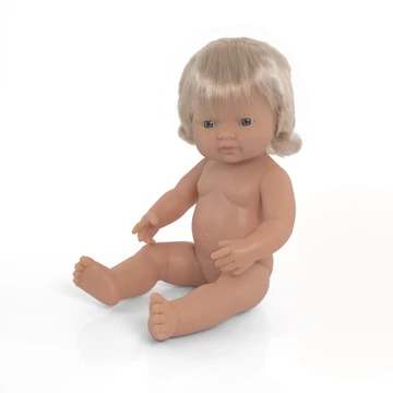 Hajas baba, 38 cm, ruha nélkül, európai lány