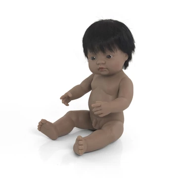 Hajas baba, 38 cm, ruha nélkül, latin-amerikai fiú