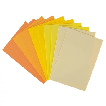 Dekorgumi lap keverék, kb.20 x 29 mm, 10 db, sárga árnyalatok