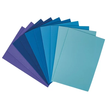 Dekorgumi lap keverék, kb.20 x 29 mm, 10 db, kék árnyalatok