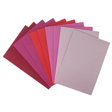 Dekorgumi lap keverék, kb.20 x 29 mm, 10 db, piros árnyalatok