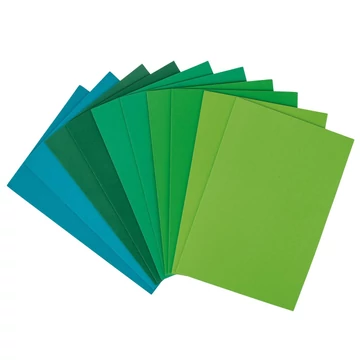 Dekorgumi lap keverék, kb.20 x 29 mm, 10 db, zöld árnyalatok