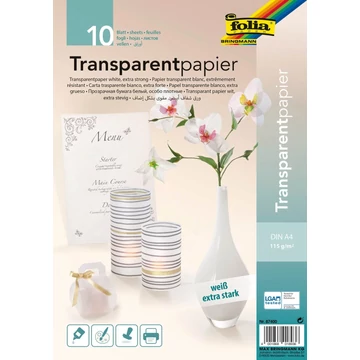Extra erős transzparenspapír, A4, 115 g/m², 10 lap