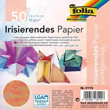 Irizáló papír 14 x 4 cm, 50 lap, színes