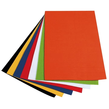 Textil barkácsfilc, 3-4 mm, 30 x 45 cm, 7 szín
