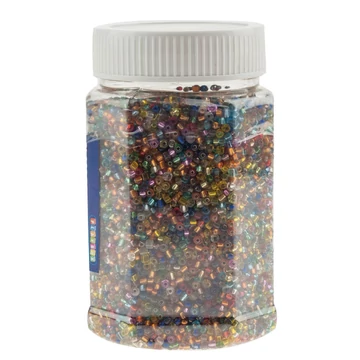 Üveggyöngy keverék, kb.2, 6 mm, 500 g színes üveges