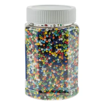 Üveggyöngy keverék, kb.2, 6 mm, 500 g színes opálos