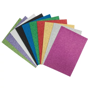 Glitteres dekorgumi készlet, kb.210 x 297 mm, 10 db