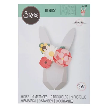 Sizzix Thinlits Die stencilsablon készlet - origami nyuszi, minta kb. 7, 6 x 7, 6 cm - 1 x 1 cm, 8 részes