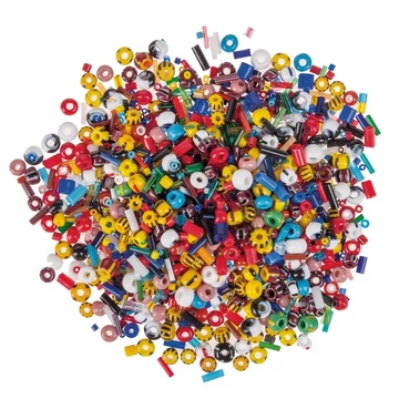 Üveggyöngy keverék, kb.3 - 11 mm, 240 g, színes