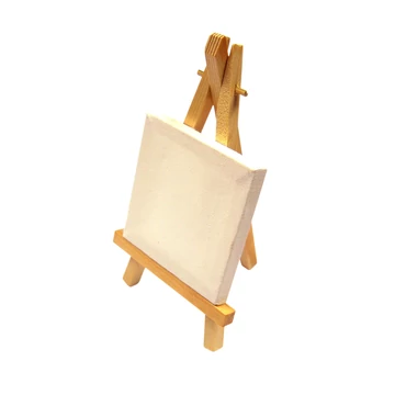 Mini festővászon állvánnyal, vászon mérete: 10 x 10 cm