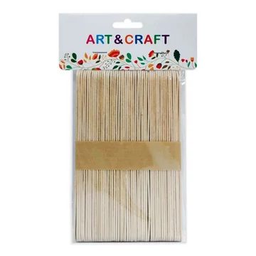 Spatula, lapos és natúr fapálca, 50 db/csomag