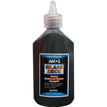Üvegmatrica festék kontúr, 40 ml, fekete