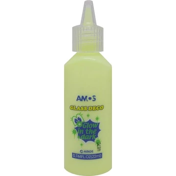 Üvegmatrica festék, 22 ml, foszforeszkáló, sárga