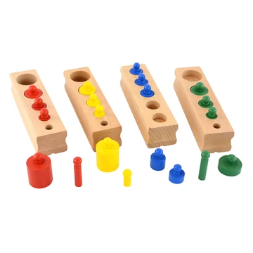 Montessori hasábocskák fogókkal (4 színes mini készlet)