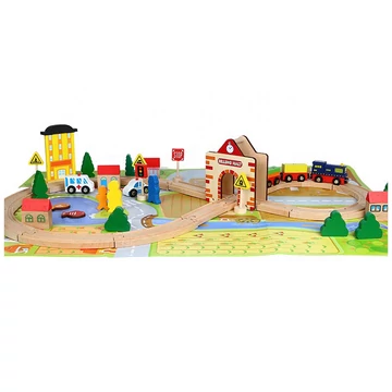 Vonat készlet városi puzzle alappal