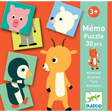 Memóriajáték - Fél állat párosító - Memo Animo-puzzle