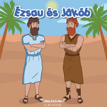 Bibliai képkártya kis méretű - Ézsau és Jákob