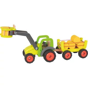 Bálázó traktor utánfutóval - Goki