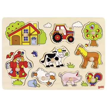 A ház körül - fogantyús puzzle - Mérete: 30 x 21 x 2,4 cm