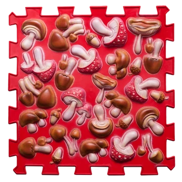 Gomba Puzzle Színes Piros 1 elemből álló masszázs szőnyeg
