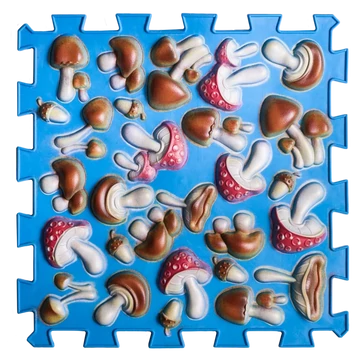 Gomba Puzzle Színes Világoskék 1 elemből álló masszázs szőnyeg