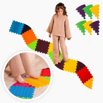 Puzzle 6 elemből álló masszázs szőnyeg + 6 Háromszögű puzzle elem