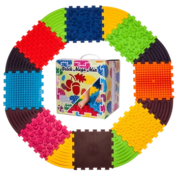 Puzzle 8 elemből álló masszázs szőnyeg + 8 Háromszögű puzzle elem