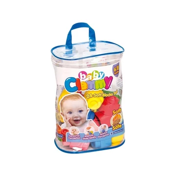 Clemmy Baby Puha építőkockák 24 db táskában