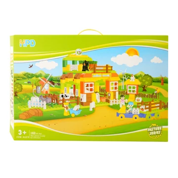Farm építőkocka készlet, műanyag - 163 db-os