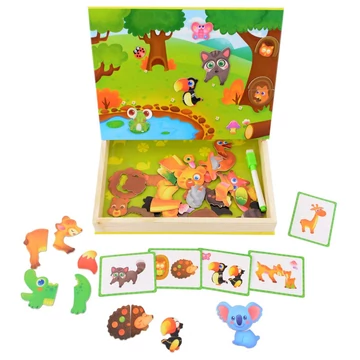 Mágneses puzzle - erdei állatok