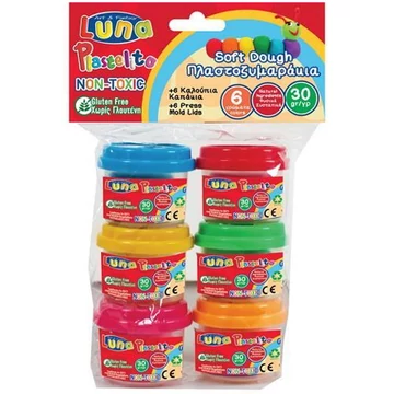 Színes tégelyes gyurma szett 6 db-os 30g