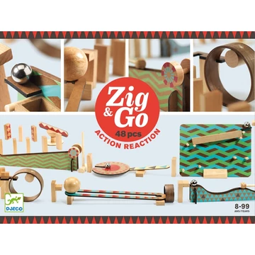 Építőjáték - Sokasodó golyózó, 48 db-os - Zig and Go - Big Boum Wall
