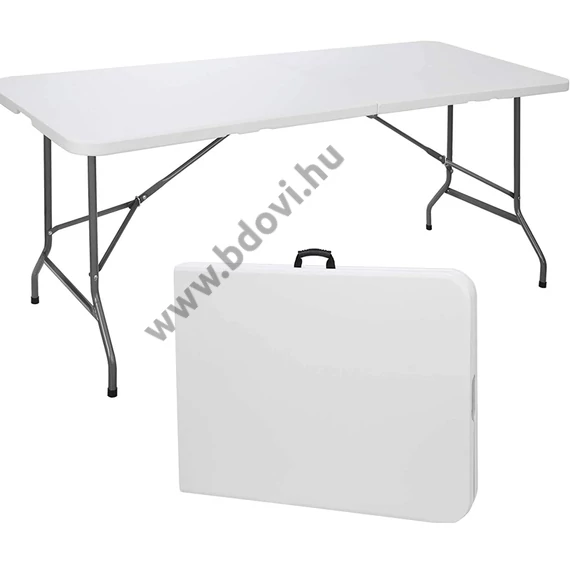 Összecsukható kemping asztal, kerti asztal 152x70x74cm fehér (KL-Z152A)