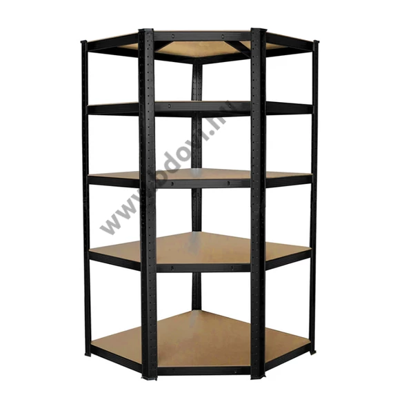 Sarok salgó polc, 5 szintes 180x70x30-30cm, fekete