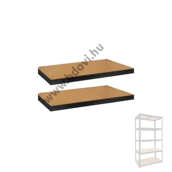 Salgóhoz 2db extra polc kerettel, 90x40cm, fekete