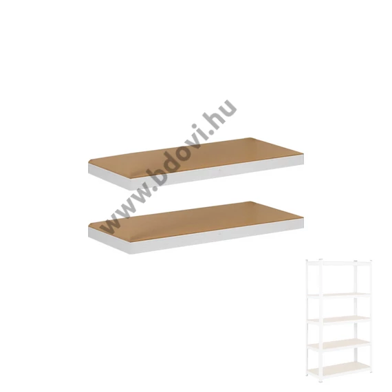 Salgóhoz 2db extra polc kerettel, 90x40cm, fehér