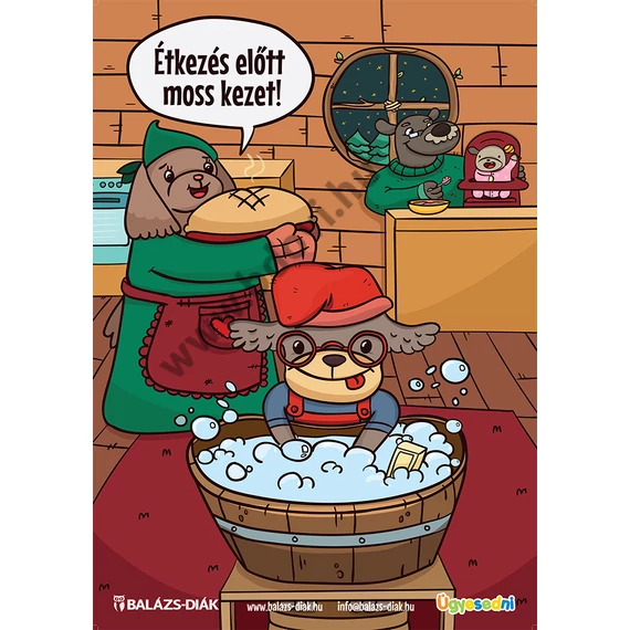 Ebédlő plakát kutyusos tabló