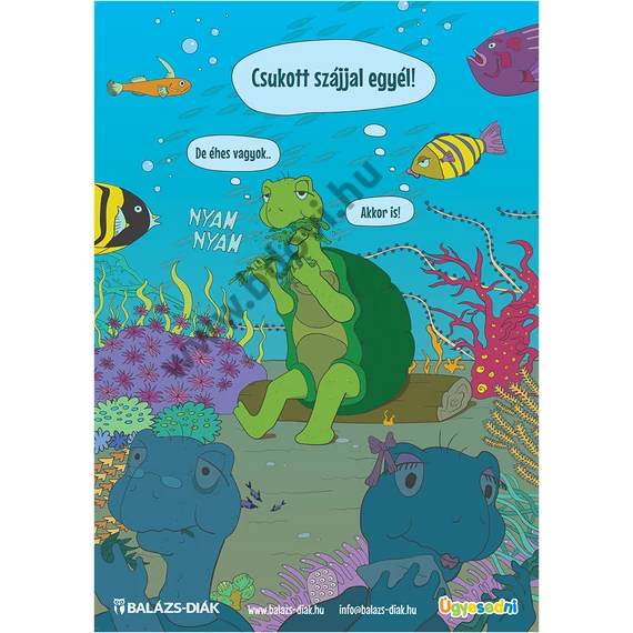 Ebédlő plakát teknősös tabló