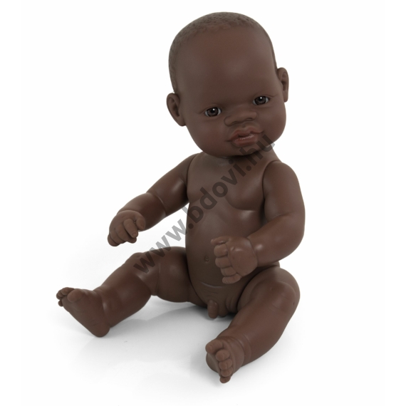 Baba, 32 cm, ruha nélkül, afrikai fiú