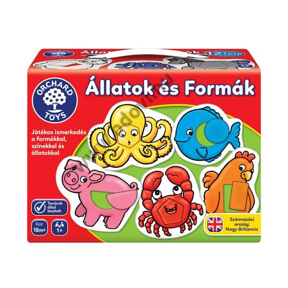 Állatok és formák készségfejlesztő játék