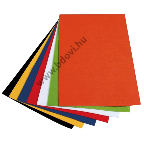 Textil barkácsfilc, 3-4 mm, 30 x 45 cm, 7 szín