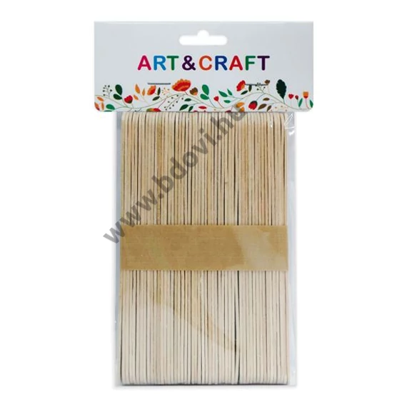 Spatula, lapos és natúr fapálca, 50 db/csomag