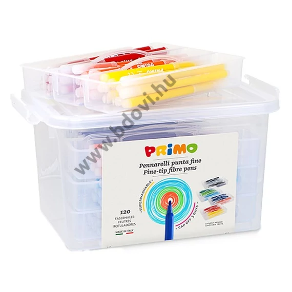 Filctoll PRIMO színes 12 színű 120 darabos kerek, műanyag tartóban