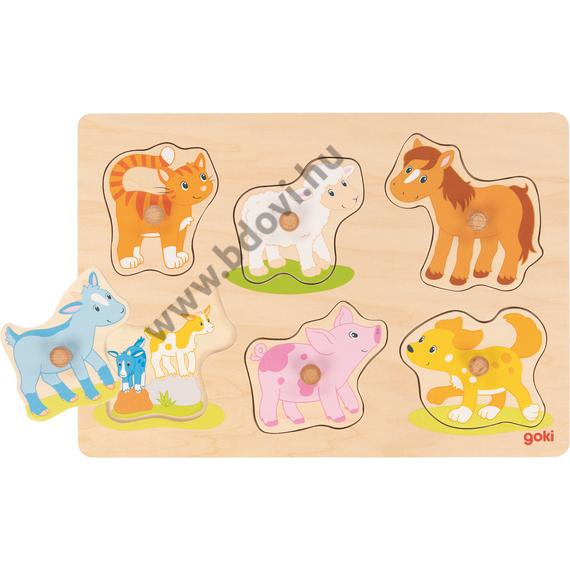 Fogantyús puzzle - állatok és kölykeik
