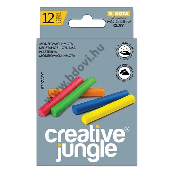 Gyurma CREATIVE JUNGLE grey színes 12 szín/készlet