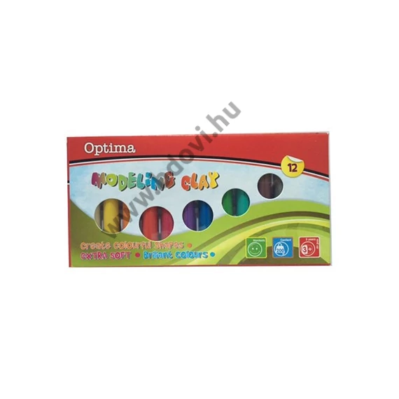 Gyurma OPTIMA színes 200 g 12 darabos