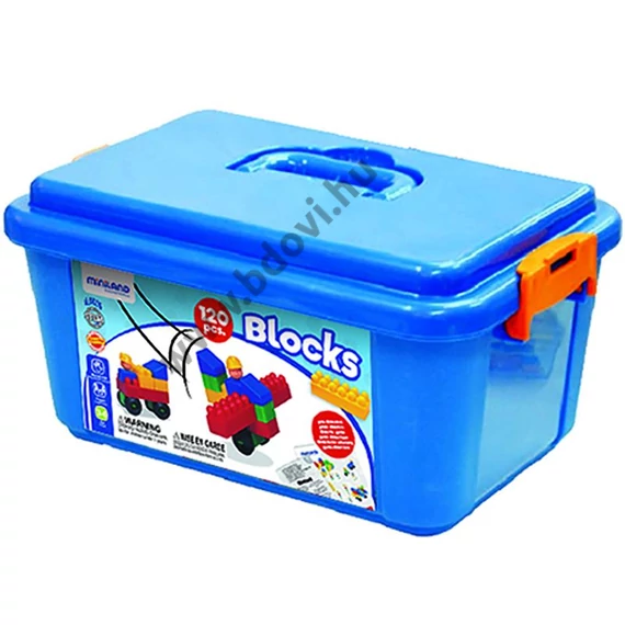 Építőjáték, 120 darabos, praktikus dobozban